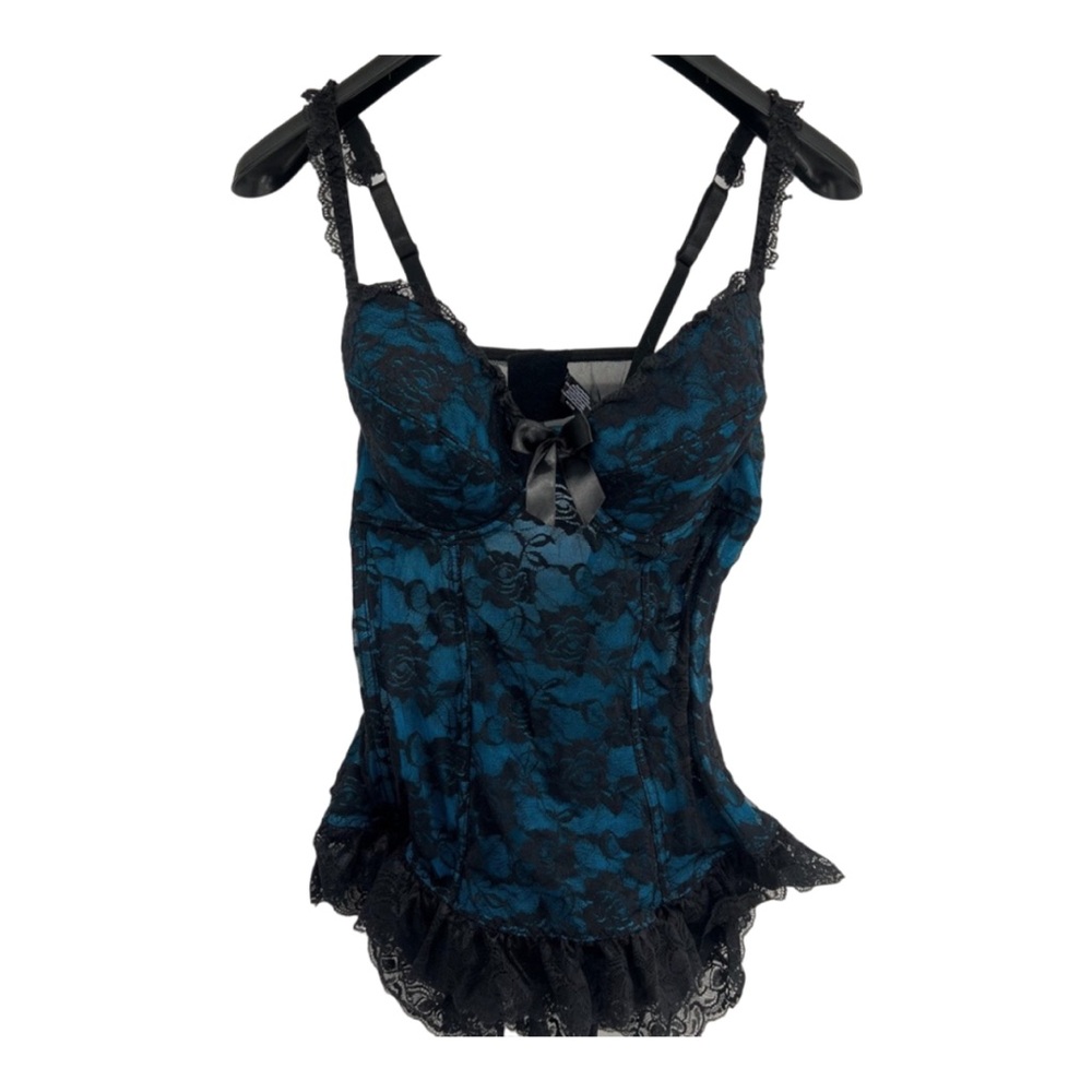Rene Rofe Black and Blue‎ Sz 3X Lace Intimate
